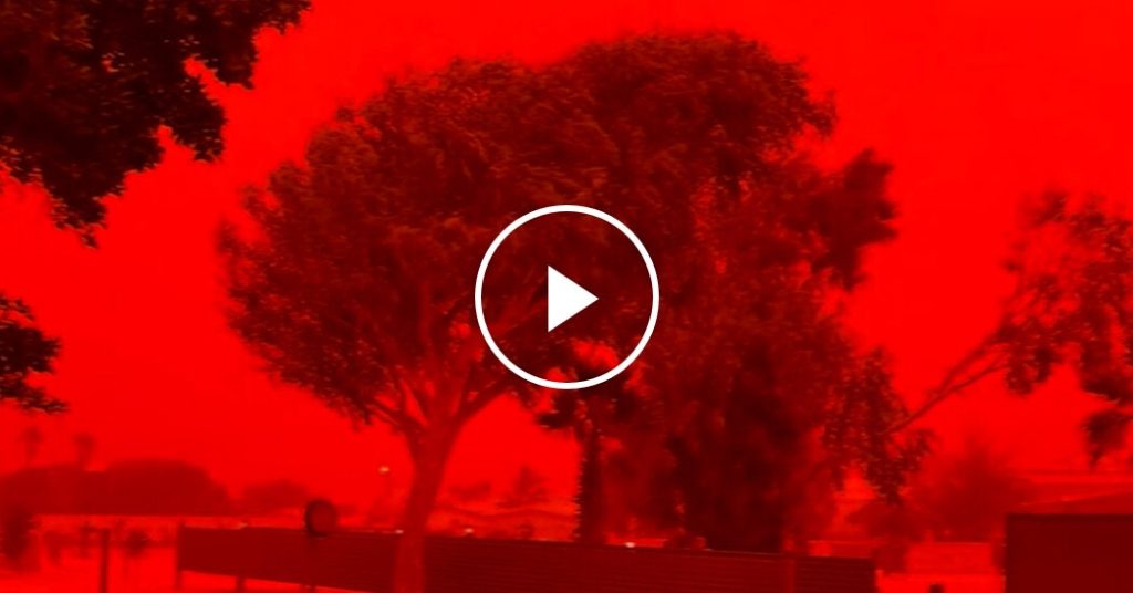 Australia's sky turns red ahead of tropical cyclone