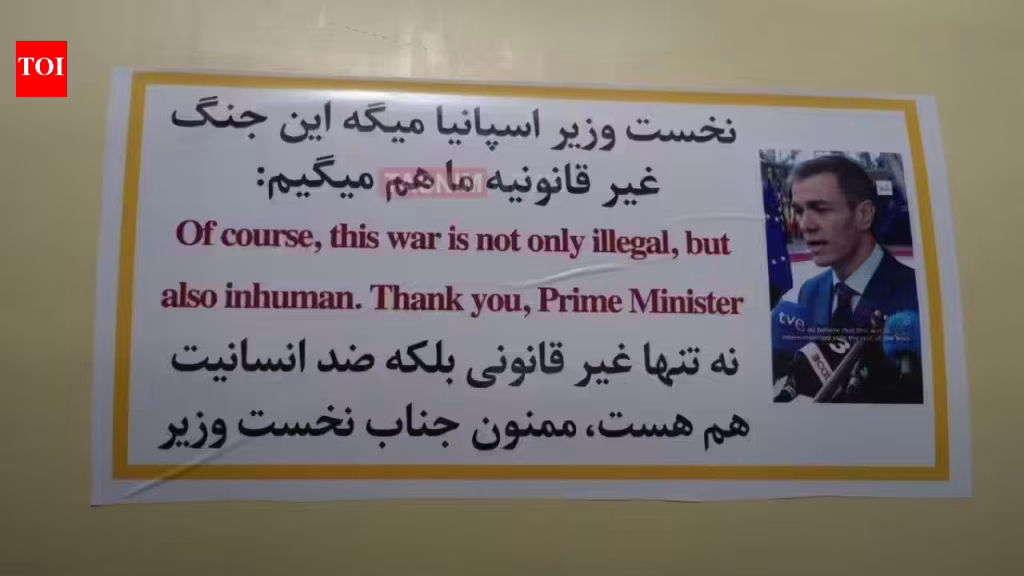 'Illegal, inhumane': Iran maintains Spanish PM's 'no war' message on missiles targeting Israel