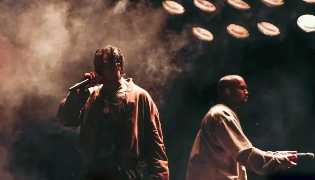 Kanye West and Travis Scott strike a power pose in new pure-attitude photo