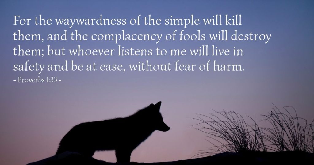 Proverbs 1:33 – Daily Wisdom for Wednesday, March 18, 2026