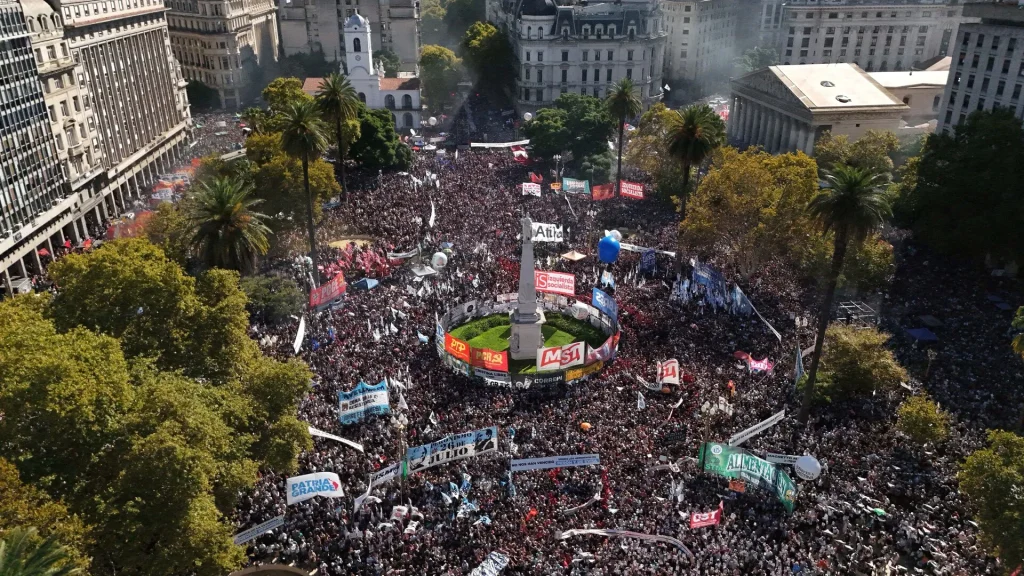 Thousands marched to commemorate the 50th anniversary of Argentina's bloody coup. protests
