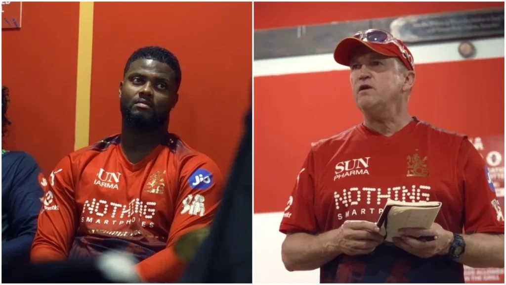 Andy Flower points finger at Romario Shepherd in dressing room after RCB's defeat to DC
