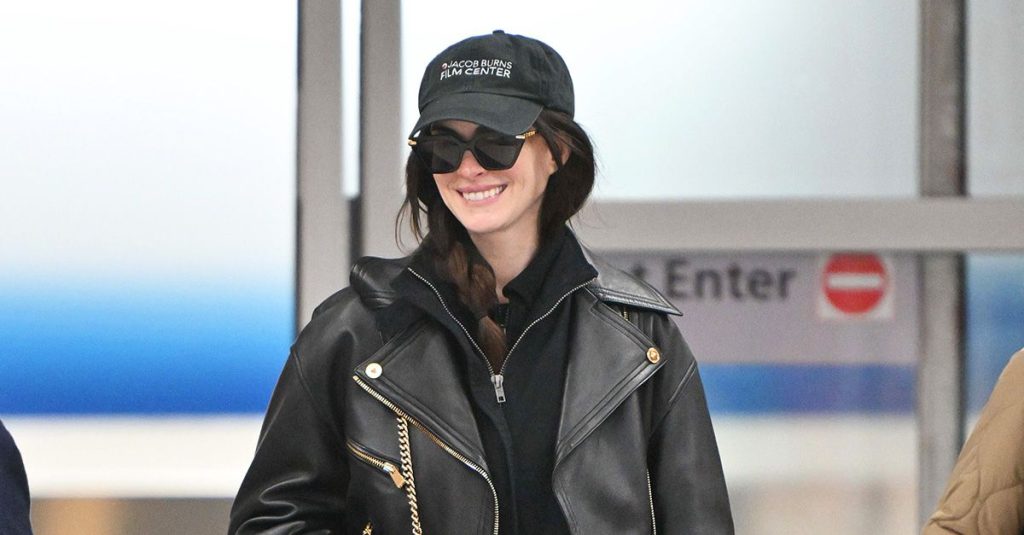 Anne Hathaway wore 2026's it airport trend