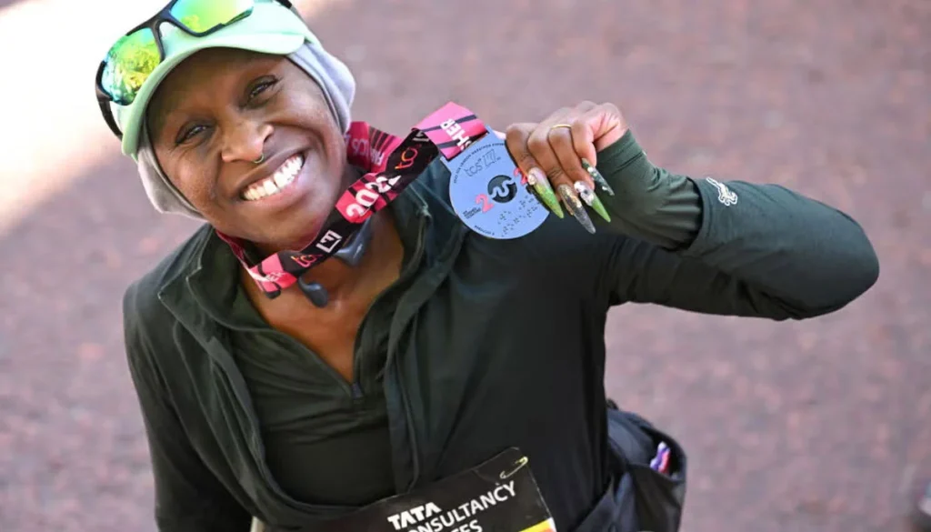Cynthia Erivo completes London Marathon in style