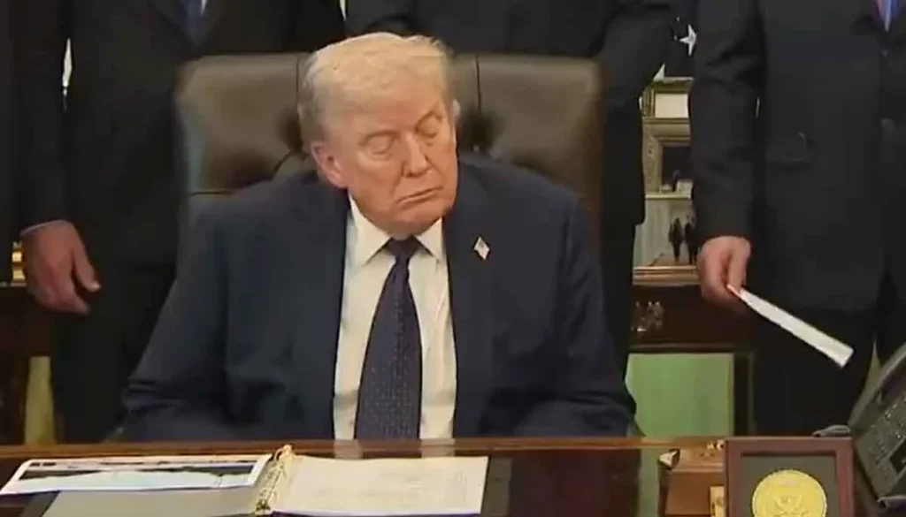 Did Trump fall asleep at healthcare affordability event?