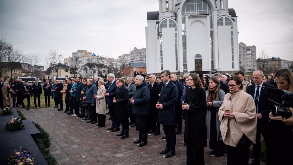 European diplomats visit Ukraine on anniversary of Russia's Bucha atrocities