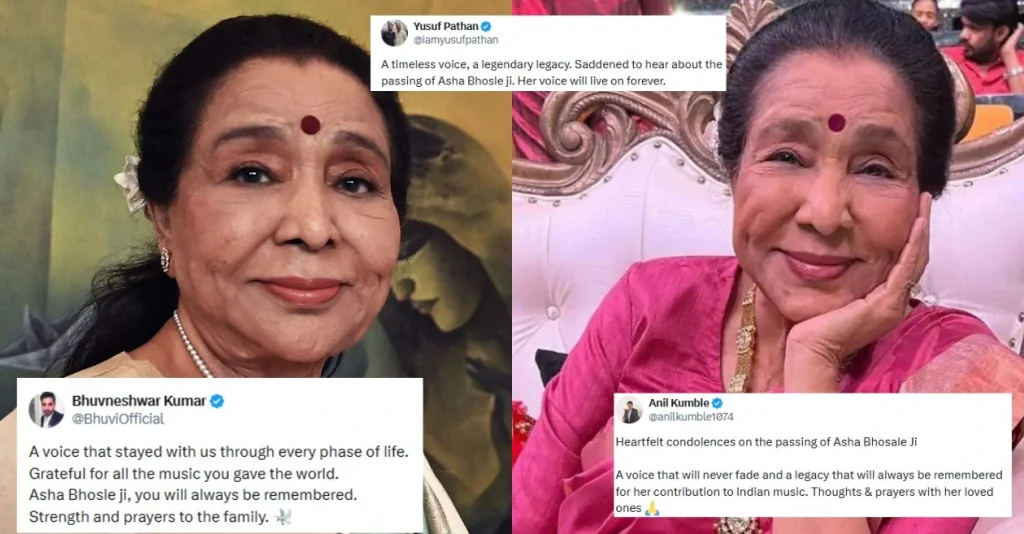 From Anil Kumble to Bhuvneshwar Kumar: People from the cricket world joined in mourning the death of Asha Bhosle and paid tribute to her.
