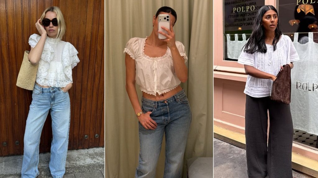 Grab your basket bag! Peasant tops are back for spring 2026