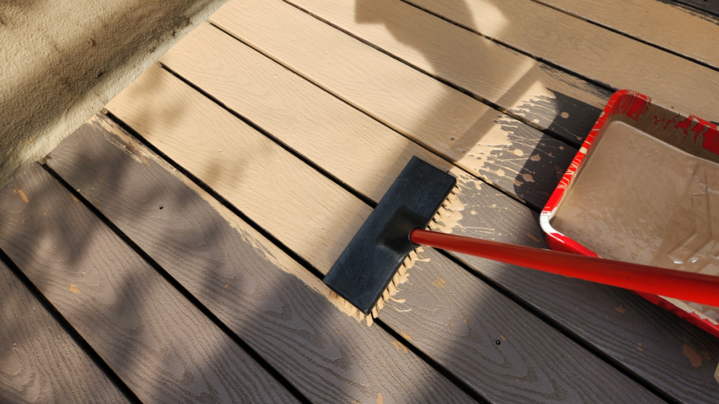 How to Paint Your Deck with a Push Broom