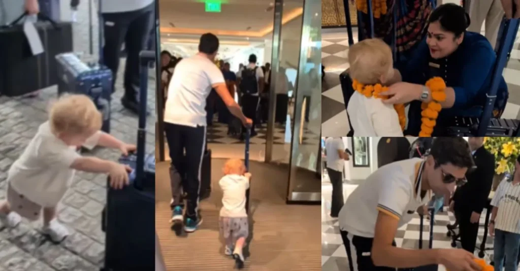 IPL 2026 (Watch): Adorable moment when Jos Buttler's son helps Ashish Nehra carry his luggage before DC vs GT match