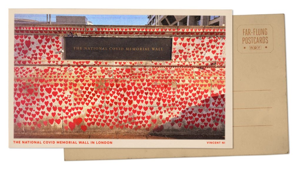London's COVID memorial wall keeps vigil in front of Parliament: NPR