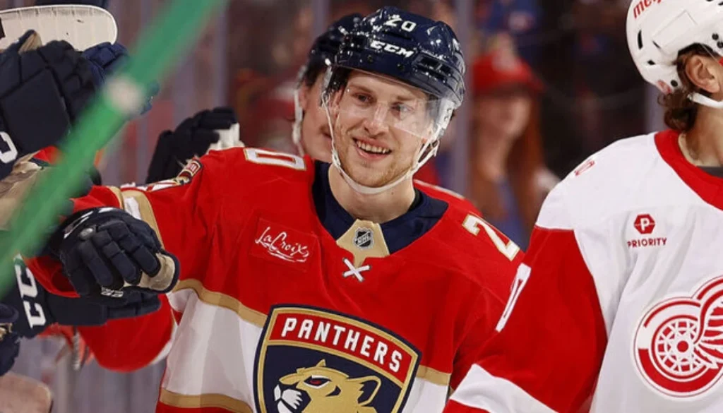 Panthers crush Red Wings as Mike Benning scores first NHL goal in final game of season