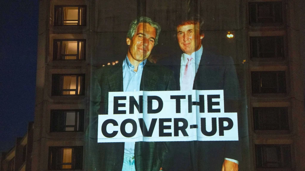 Protesters hold Epstein protest before White House correspondents dinner | donald trump