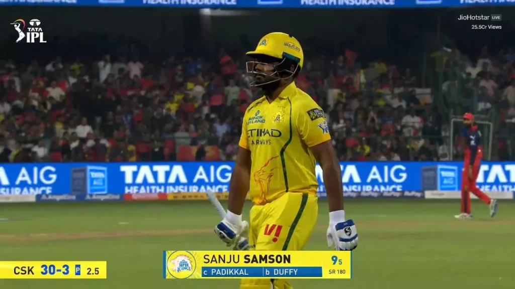 Sanju Samson out cheaply again, CSK's poor performance continues in IPL 2026