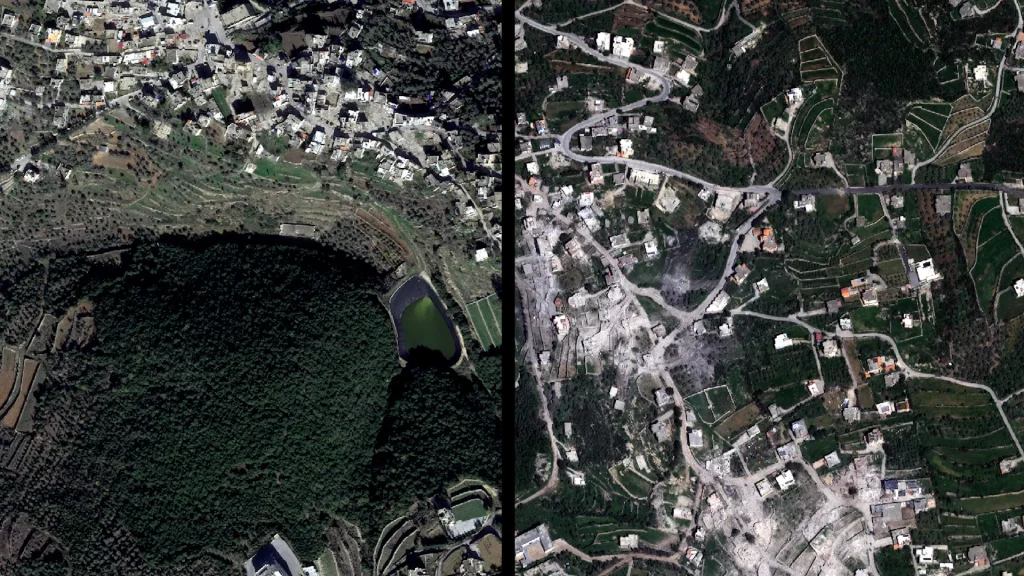 Satellite photos show scale of Israeli destruction in south Lebanon towns Israel attacks Lebanon