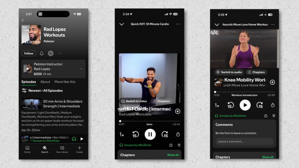 Spotify Now Has Peloton Workout Videos