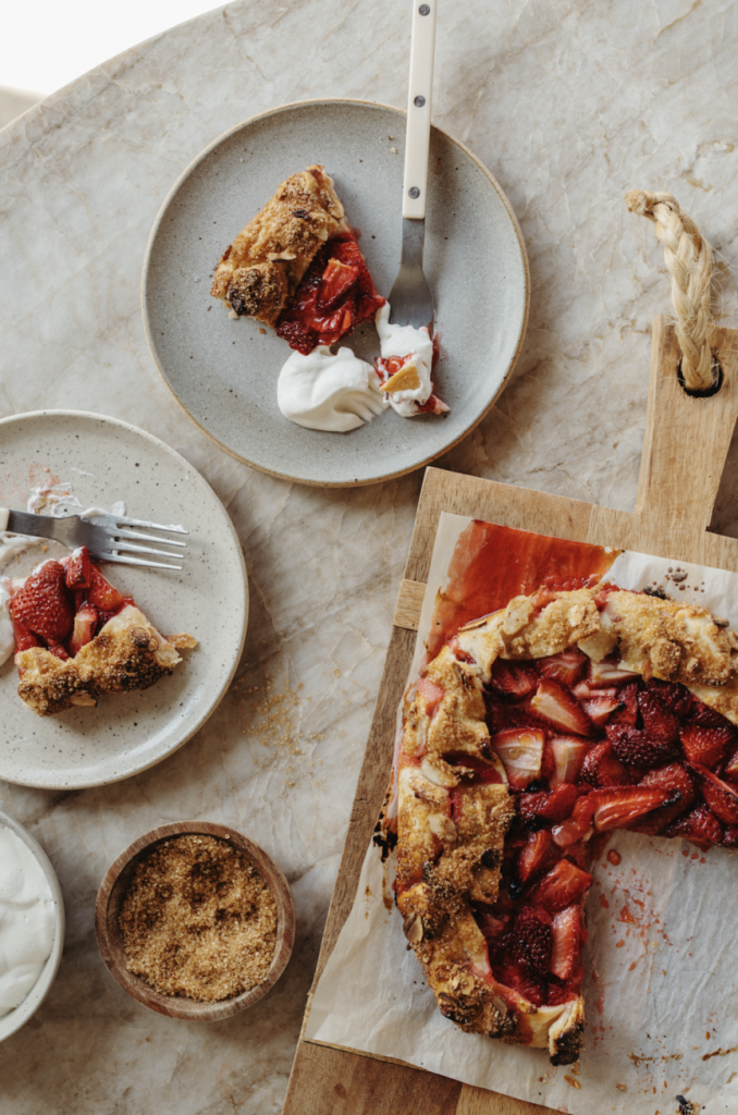 Strawberry Cream Cheese Galette with Almond Crust