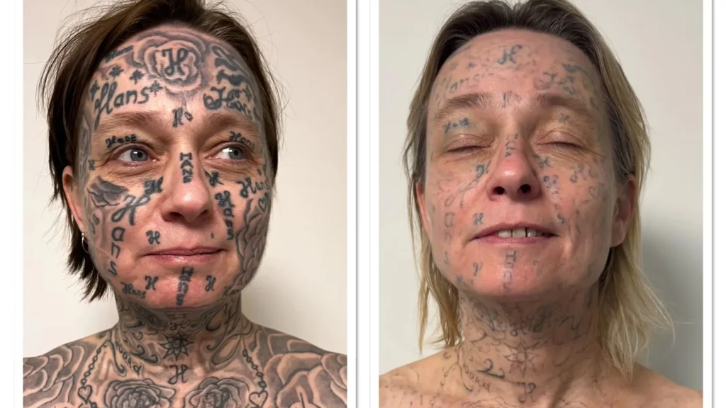 ‘Survivor’ woman was ‘forced’ to get her partner’s name tattooed 250 times on her face and body before her amazing transformation… 'Survivor' woman was 'forced' to get her partner's name tattooed 250 times on her face and body before her amazing transformation...