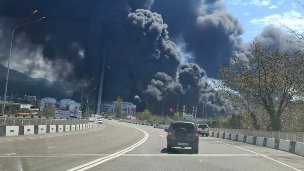 Ukrainian drone strike hits Russia's Tuapse port drone attacks