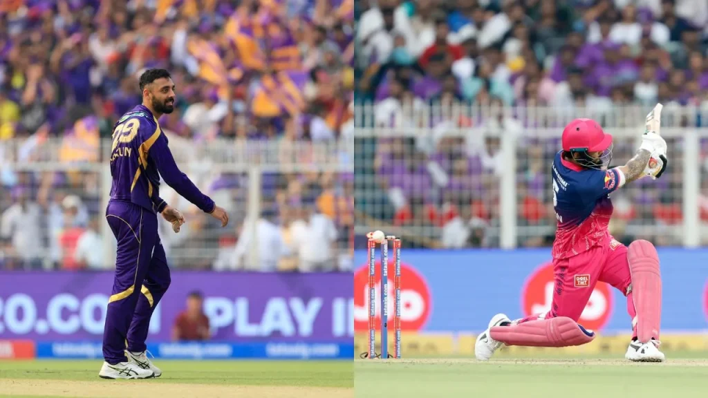 Varun Chakraborty harasses Riyan Parag in KKR vs RR match