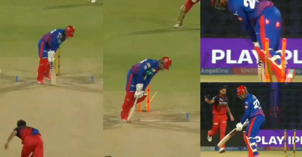 WATCH: In the DC vs RCB IPL 2026 match, Bhuvneshwar Kumar clean bowled Sahil Parakh with a yorker.