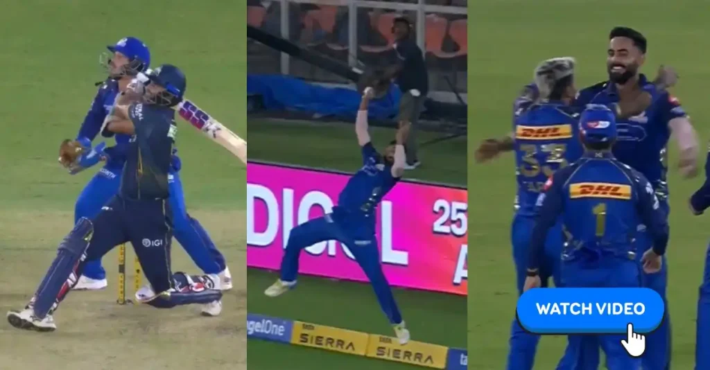 WATCH: Naman Dheer pulls off a stunning effort to dismiss Washington Sundar in GT vs MI IPL 2026 clash