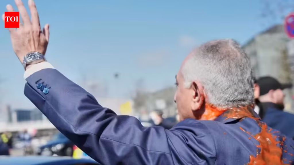 Watch: 'Tomato juice' thrown at Iran's exiled Crown Prince Reza Pahlavi in ​​Germany