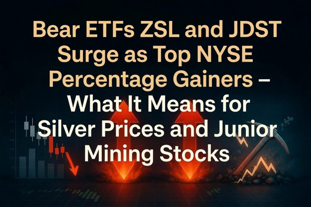 Bear ETFs ZSL and JDST rise as NYSE top gainers