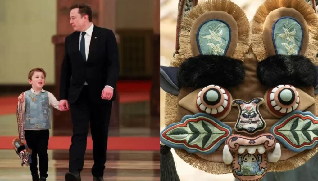 Elon Musk's son Lil X sparks fashion craze with traditional Chinese-style vest, tiger-head bag