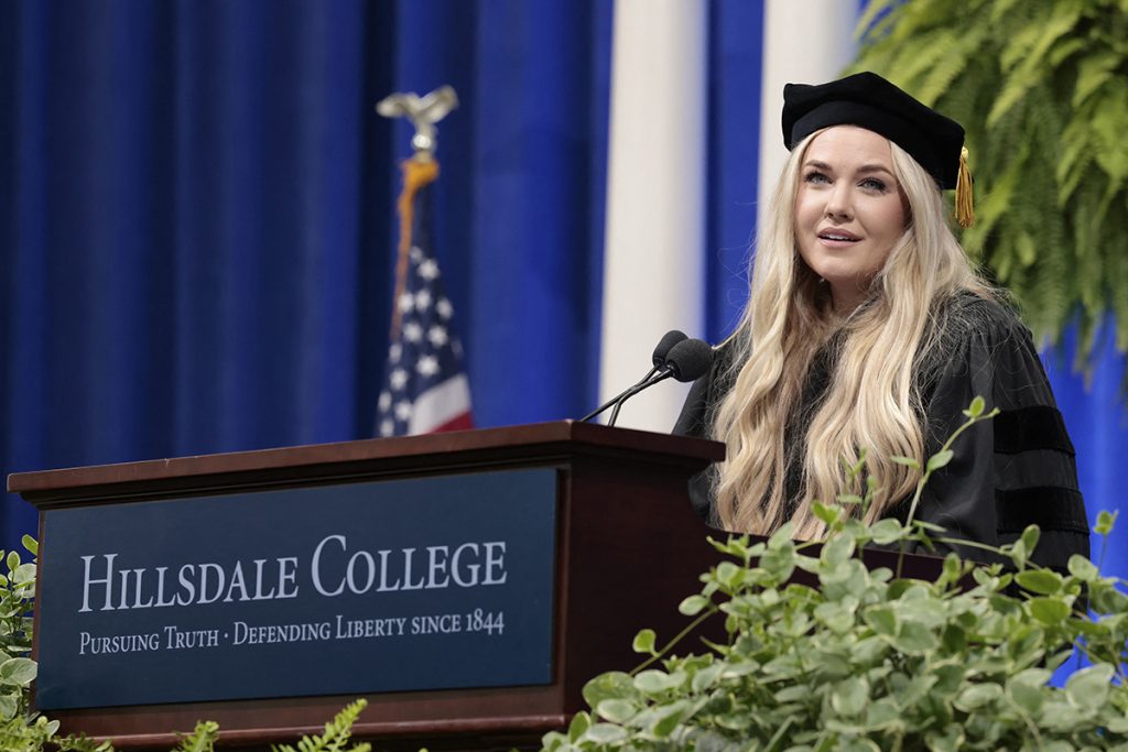 Erica Kirk urges Hillsdale graduates to 'live right' in commencement speech