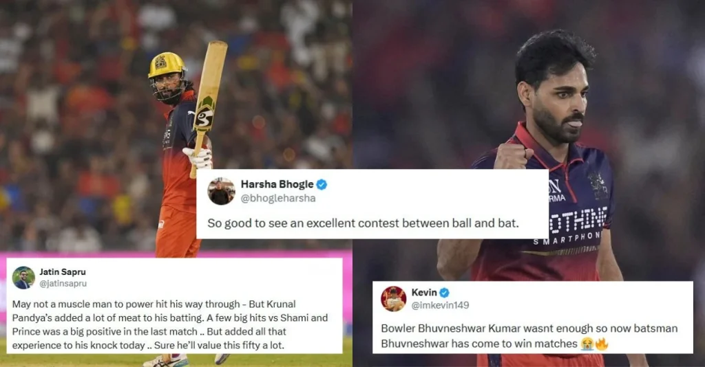 Fans rejoiced as Krunal Pandya and Bhuvneshwar Kumar produced sensational performances to lead RCB to a dramatic win over MI in IPL 2026.