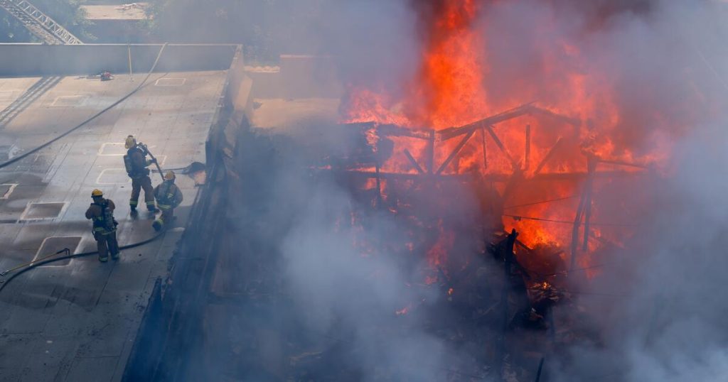 Firefighter injured in fire at Downtown LA office supply store