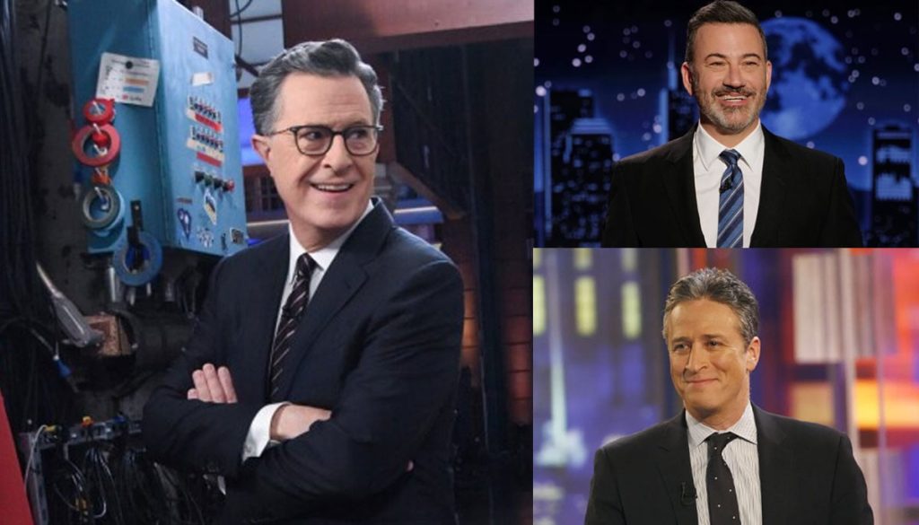 Jimmy Kimmel, other stars gather around Stephen Colbert as 'Late Show' ends