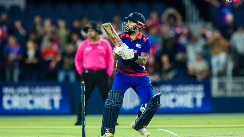 Kushal Bhurtel equaled Yuvraj Singh and Kieron Pollard by hitting six sixes in an over.