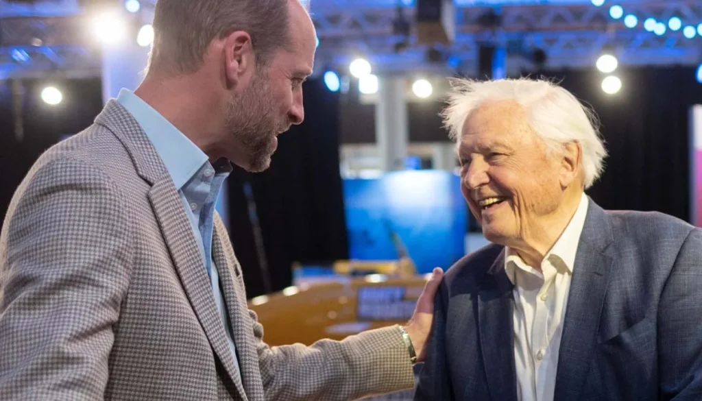 Prince William was seen laughing with Sir David Attenborough