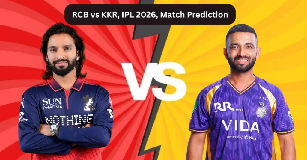 RCB vs KKR, IPL 2026, Match Prediction: Who will win today's game between Royal Challengers Bangalore and Kolkata Knight Riders?