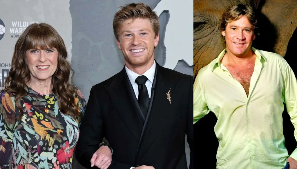 Steve Irwin's wife Terri snaps at son Robert's shirtless shoot with wildlife