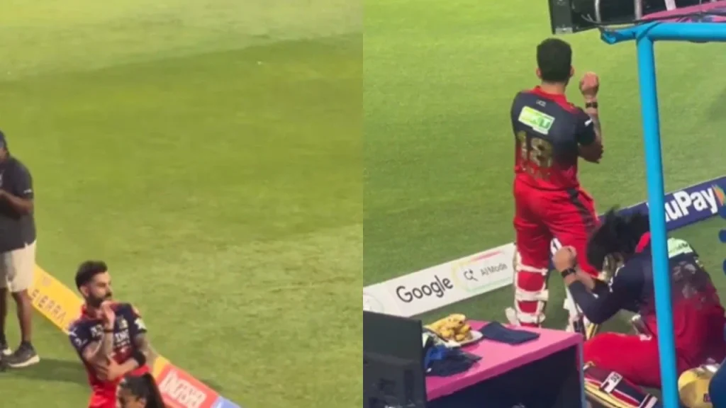 Virat Kohli teases Shubman Gill and Gujarat Titans with wild gestures during Qualifier 1 (watch video) Virat Kohli teases Shubman Gill and Gujarat Titans with wild gestures during Qualifier 1 (watch video)