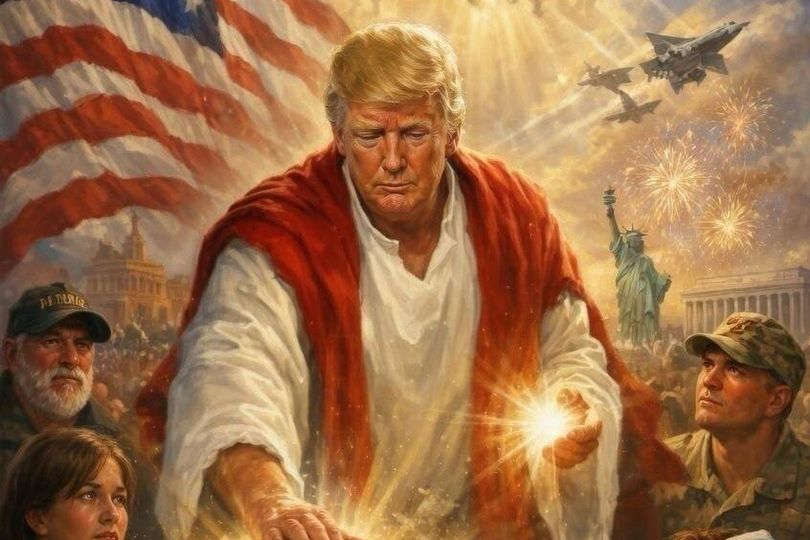 Trump posted a photo depicting himself as Jesus